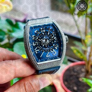 Charm Jewels Men's Stainless Steel Tonneau <b>Watch</b> 43mm Analog Mechanical Sapphire Crystal <b>Compass</b> Luxury Fashion Band - Product Image 2