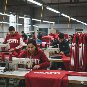 Sudadera con capucha de algodón grueso, estilo vintage, desgastada por el sol, personalizada REX FIT SPORTS, con cremallera, para hombre, con pedrería, OEM - Product Image 3