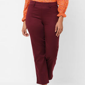 Pantalon en jean pour femme, couleur bordeaux, décontracté, pour le quotidien, style streetwear, coupe large, respirant, personnalisable, service OEM - Product Image 1