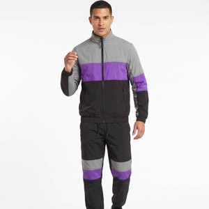 Custom Nylon Lightweight Tracksuit Men's <b>Patchwork</b> Waterproof Windbreaker <b>Jacket</b> and Pants Set Unisex Embroidered Tracksuit - Product Image 4