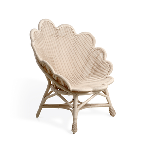 Chaise en rotin naturel faite à la main, forme coquille, couleur claire, écologique, prix de gros, pour salon, provenant d'une usine du Vietnam - Product Image 1