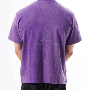 Nouveau design T-shirt 100 % coton délavé à l'acide pour hommes – Vêtement de mode en gros, coupe ample, imprimé, pour hommes - Product Image 2