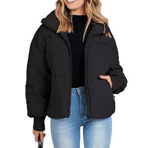 Chaqueta Acolchada Ligera Informal para Mujer, Marca Privada, Diseño Sólido, Impermeable, Cortavientos, para Invierno, con Cremallera - Product Image 4