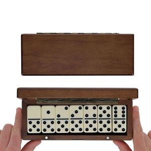 Boîte de rangement rectangulaire en bois pour dominos double six, marron, pour vente en gros, étui de voyage, organisateur de jeu de table - Product Image 5