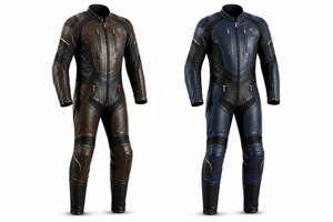 Traje de Motocicleta de Cuero de una Pieza para Turismo y Grand Touring |   Negro Marrón Azul |   Fabricante OEM ODM |   Diseño de Calidad Premium | - Product Image 5