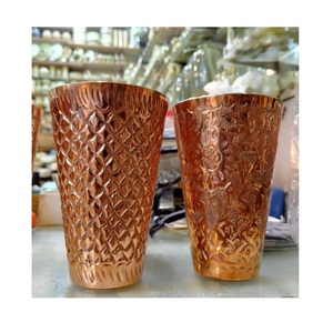 Distinct <b>Copper</b> Drinking Glass Handmade Tumbler Traditional Wellness Vessel Stylish Dining Kitchen Durable Metal <b>Cup</b> - Product Image 1