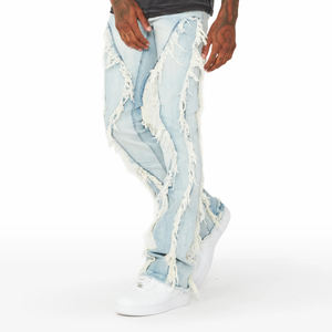 Jeans décontractés confortables à jambe droite, élégants, de haute qualité pour hommes, vente en gros, coupe slim, sur mesure, extensibles, de créateur - Product Image 6