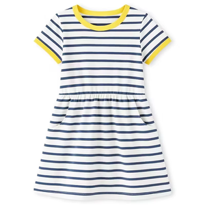 Robe tunique maxi pour fille, imprimé animal, style preppy, poches, mode automne, col rond, manches longues, tissu légèrement extensible, respirant - Product Image 1