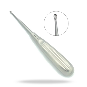Curette osseuse Volkmann 2-0 manuelle en acier inoxydable de précision, pointe ovale 4,4 mm, instrument chirurgical orthopédique pour tissus osseux - Product Image 1