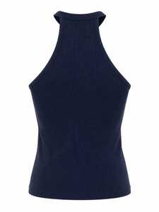 Débardeur personnalisé à col montant et dos nu en tricot 100% coton, sans manches, coupe ajustée, décontracté d'été, doux, respirant, extensible, séchage rapide - Product Image 4