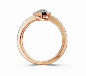 Bague en or massif avec diamants, design de créateur, or jaune, rose, blanc 18 carats, 14 carats, 9 carats, bijoux fins, cadeau pour une occasion spéciale - Product Image 4