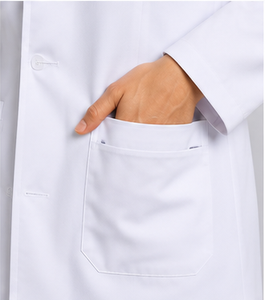 Blouse de laboratoire blanche professionnelle pour femmes, uniforme médical à manches longues, respirant, en coton et polyester, tenue de travail pour médecins, coupe ajustée, hôpital - Product Image 2
