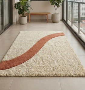 Alfombra Moderna Abstracta de Lana Hecha a Mano, Antideslizante, Suave y Minimalista para Sala de Estar, Dormitorio y Decoración del Hogar - Product Image 1