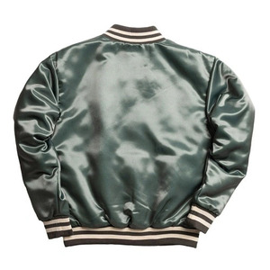 Chaqueta Varsity Azul Claro Satinado para Hombre, Estilo Preppy, Corte Regular, Cuello Camisero, Cierre de Botón, Poliéster, Informal, para Otoño - Product Image 6