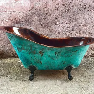 Baignoire ovale élégante en cuivre forgé pour villas et hôtels – Baignoire spa autoportante moderne avec hydromassage – Achetez directement auprès du fournisseur - Product Image 1
