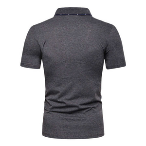Polo en tricot à manches courtes pour homme, couleur unie, style décontracté, coupe classique, design respirant, boutons sur le devant - Product Image 4