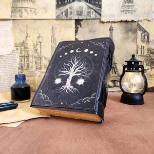 Tree Leather Saddle Stitched A6 <b>Diary</b> Journal with 100 Deckle Edge Sheets (8x6 Inch)-Gift Edition - Product Image 5
