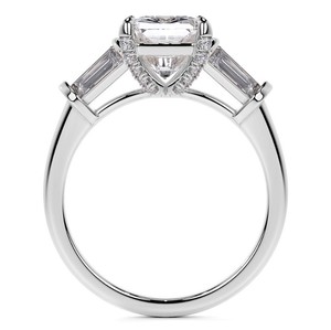 Radiant Cut Moissanite 14K Gold Plated Sterling <b>Silver</b> <b>Solitaire</b> Engagement <b>Ring</b> Luxury Bridal Wedding Promise <b>Ring</b> - Product Image 2