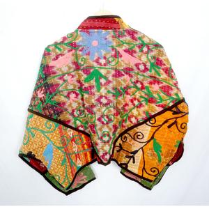 Beautiful Handmade 100% Cotton <b>Kantha</b> <b>Jacket</b> Mandarin Collar Full Sleeves Breathable Eco-Friendly All Season Fashionable Design - Product Image 6
