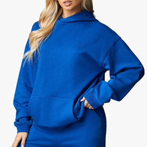 Custom Heavyweight 100% Cotton Oversize Crop <b>Top</b> Hoodie <b>Sweat</b> Suits Breathable Pullover Streetwear for Women in Winter - Product Image 1