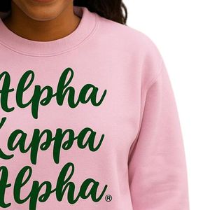 Sweat-shirt à col rond rose avec motif graphique, imprimé lettres vertes, manches longues, en molleton de coton, pull décontracté et tendance pour femme - Product Image 6