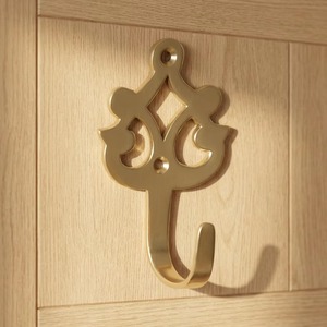 Modern Brass Metal Golden Wall Mounted Rustproof Durable High Quality <b>Curtain</b> Hooks <b>for</b> <b>Bathroom</b> & Kitchen Doors - Product Image 3