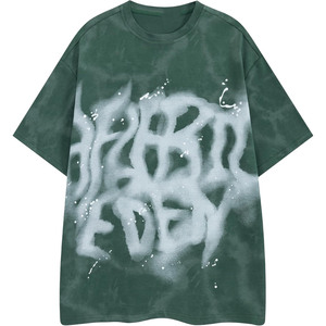 เสื้อยืดโอเวอร์ไซส์ผ้าฝ้าย 100% แบบย้อมสีเอซิดสั่งทำขายส่ง พิมพ์ลายพัฟ สไตล์วินเทจ สตรีทแวร์ รับผลิตแบบ OEM - Product Image 5