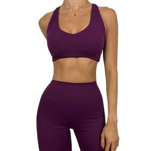 Soutien-gorge de sport personnalisé pour femme, style crop top, sexy, à bretelles, dos en Y, pour l'entraînement, la gym et la course à pied, vente en gros - Product Image 1