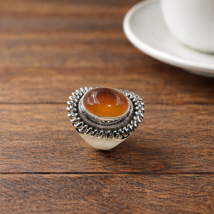Handmade 925 Sterling <b>Silver</b> <b>Ring</b> Orange Carnelian Gemstone Vintage Tribal Boho <b>Statement</b> <b>Ring</b> Women Jewelry for Unisex Men - Product Image 4