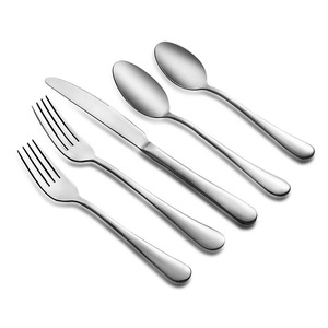 Décoratif personnalisé mat ondulant poignée en argent kit de couverts de style unique en acier inoxydable argent kit de couverts de cuisine - Product Image 3