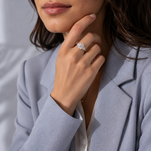 Contemporary Baguette and <b>Emerald</b> Cut Lab Grown Diamond <b>Ring</b> S925 Sterling <b>Silver</b> Yellow Gold 5 Piece EF+ VS+ Women manufacturer - Product Image 3