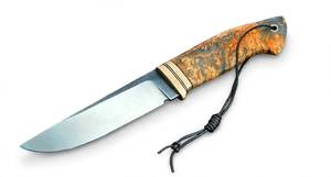Herramienta utilitaria para exteriores de acero inoxidable forjado a mano, personalizada OEM, con mango de madera de arce estabilizada y collar de latón. - Product Image 2