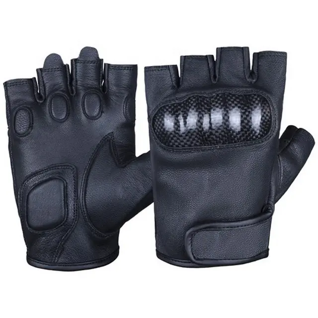 Direct Factory Custom Half Finger Männer Motorrad Knöchel schutz Leder handschuhe