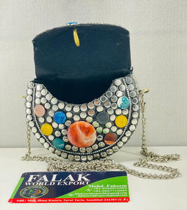 Bolso de mano de Metal exquisito hecho a mano, botón con cremallera XL, patrones bohemios, atractivo Vintage ecológico para bodas, eventos formales - Product Image 3