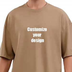 T-shirt de luxe pour homme 100 % coton, coupe oversize, logo personnalisé, coupe ample et épaisse, t-shirt vierge pour homme - Product Image 2