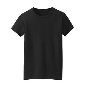 T-shirt à manches courtes col rond uni pour femme, coupe classique, jersey tricoté décontracté, 100% coton respirant, toutes saisons - Product Image 5