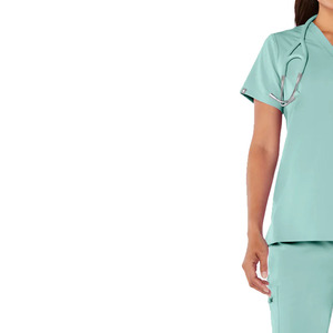 Conjunto de Uniforme Médico para Mujer, Color Azul Claro, Cuello en V, Manga Corta, Pantalones, Uniforme de Enfermera de Hospital - Product Image 3