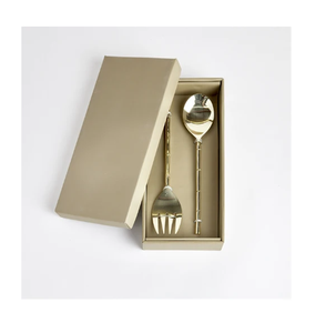 Ensemble de cuillères à salade en laiton poli miroir personnalisé avec manche ondulé en laiton, taille personnalisée - Product Image 3