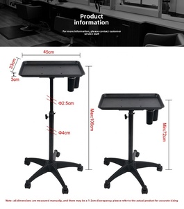 Modern Stainless Steel Black Heavy-Duty Dyeing Bracket Cart Single Layer Thickened Hairdressing <b>Tool</b> Salon <b>Trolley</b> Commercial - Product Image 2