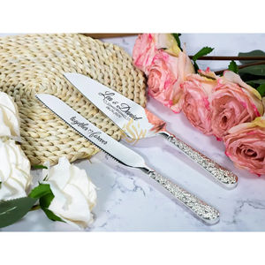 ชุดเซิร์ฟเวอร์และมีดตัดเค้กสแตนเลสขัดเงาคุณภาพดีเยี่ยม หรูหรา ผลิตด้วยมือ พรีเมียม - Product Image 2