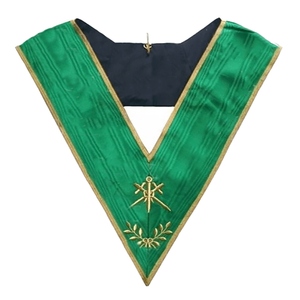 Collar de Maestro de Ceremonias de Seda Natural Cerneau, Bordado a Máquina, para Rito y Regalia de la Francmasonería - Product Image 1