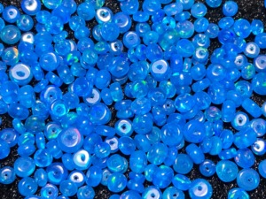 Natural Opal Beads Ethiopian Welo Stone 3-5mm Smooth Rondelle Drilled Gemstone Pryba Blue Color Smoked Treated Hasnain Gems - Product Image 5