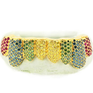 Grillz dentaire Hip Hop personnalisé en argent sterling plaqué or, serti de moissanite, de luxe, écologique, cadeau de mariage et de fiançailles, bijoux corporels - Product Image 3