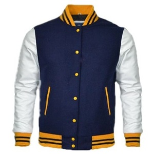 Chaqueta Varsity Personalizada al por Mayor, Chaqueta Bomber Letterman con Cuerpo de Lana y Mangas de Cuero, Ropa Deportiva para Clubes, Escuelas y Universidades - Product Image 1