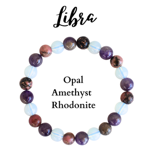 Libra Zodiac Gemstone <b>Beaded</b> Bracelet | <b>Crystal</b> Astrology Inspired Jewelry | Wholesale Bulk Unisex Bracelet Supplier - Product Image 1