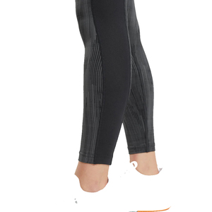 Leggings de yoga gris anthracite texturés à taille élastique avec poche latérale, taille haute, compression, séchage rapide, vêtements de sport - Product Image 6