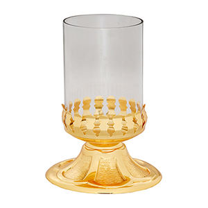 Chandelier en laiton pour bougie sacrée |   Support de bougie en verre pour autel d'église - DOUBLE VEE EXPORTS - Product Image 1