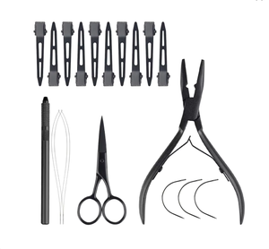 Pince à extensions capillaires 3 trous à pointe droite, outil d'ouverture et de retrait de micro-anneaux pour extensions capillaires, usage domestique et professionnel, par Numisma CE - Product Image 5