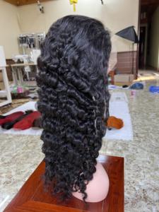 Peluca de cabello humano frontal de encaje rizado al por mayor vietnamita Color natural rizado para mujer negra lista para enviar - Product Image 2