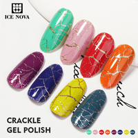 Esmalte de Uñas en Gel con Efecto Craquelado, 42 Colores Populares, Pegamento Craquelado UV LED, Botellas Personalizadas con Etiqueta Privada OEM